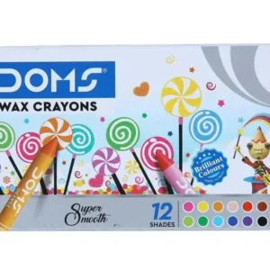 Doms 12 Shades Wax Crayons | Smooth & Even Shading | Bright & Playful Colors