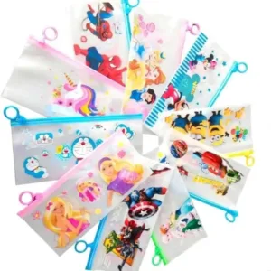 Gifting Square Cartoon Stationery Zip Pouch for Pen Pencil and Multi Utility