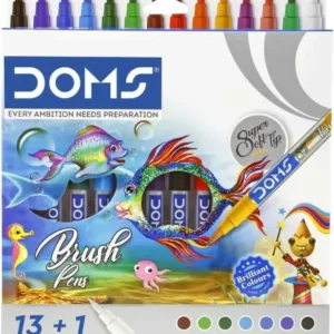 DOMS 14 Shades Brush Pen Box Pack | Super Soft Tip With Brilliant Colors