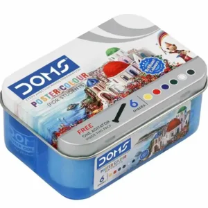 Doms 6 Shades Poster Colours | Rich & Vibrant Colors | Free Agigator Inside For Uniform Mixing