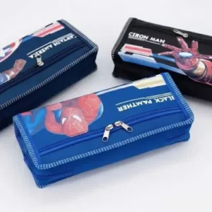 Pouch. Portable Pencil Canvas Pouch with Double Zipper For Boys & Girls  (Multicolor)