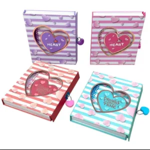 Heart Design Locked Diary Gift Pack