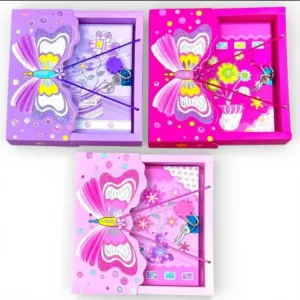 Butterfly Design Locked Diary Gift Pack