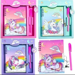 Unicorn Design Lock Diary Pen Gift Set