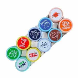 10 DIY Motivational Reward Stamp for kids (Set Of 10, Multicolor)
