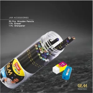 Flair Creative Gem Wooden Pencil Pack of 30 – Premium HB Graphite Pencils